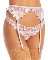 Fleur Du Mal Lily Velvet-effect Garter Belt In Pink Lavender
