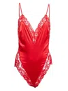 Fleur Du Mal Venus Lace Teddy In Rouge