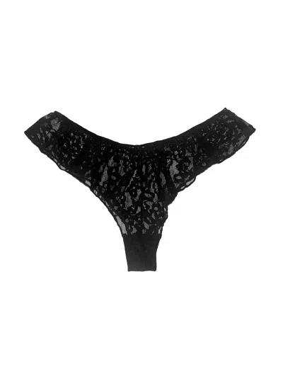 Fleur Du Mal Venus Lace Flutter Panty In Black