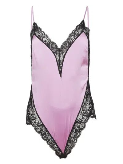 Fleur Du Mal Venus Lace Teddy In Spring Lavender