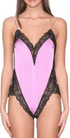 Fleur Du Mal Venus Lace Teddy In Spring Lavender