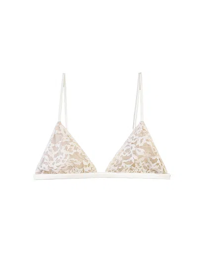 Fleur Du Mal Venus Lace Triangle Bra In Ivory