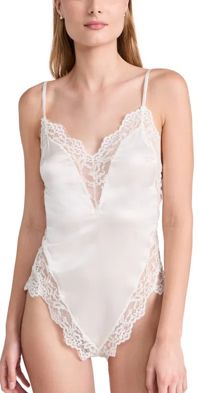 Fleur Du Mal Venus Lace-trim Bodysuit In Ivory