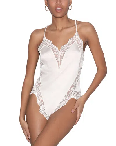 Fleur Du Mal Venus Lace-trim Bodysuit In Ivory