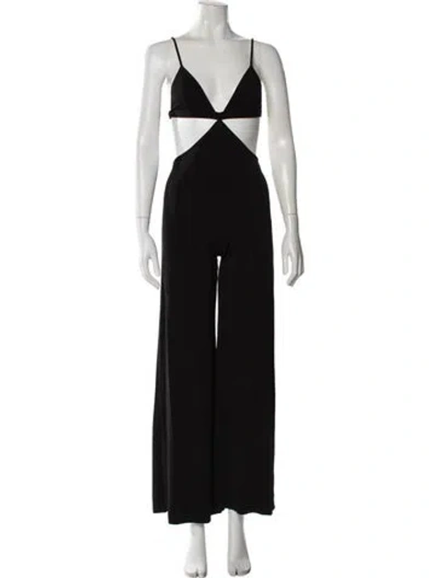 Pre-owned Fleur Du Mal V-neck Jumpsuit In Black