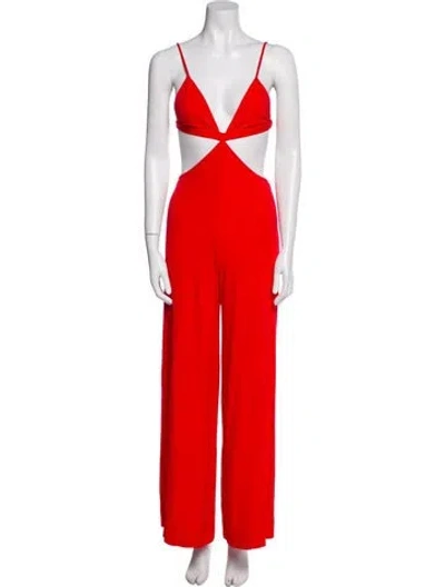 Pre-owned Fleur Du Mal V-neck Jumpsuit W/ Tags In Orange
