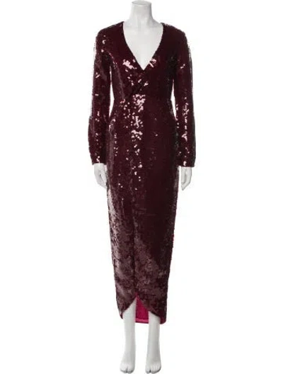 Pre-owned Fleur Du Mal V-neck Long Dress W/ Tags In Red