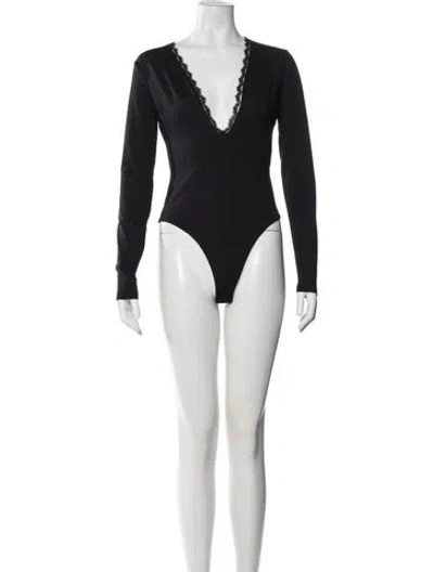 Pre-owned Fleur Du Mal V-neck Long Sleeve Bodysuit In Multi