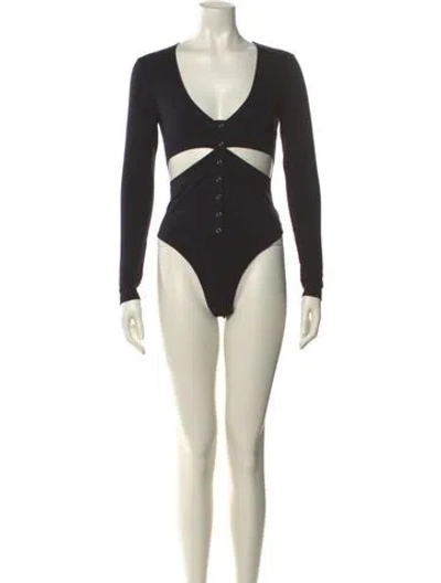 Pre-owned Fleur Du Mal V-neck Long Sleeve Bodysuit W/ Tags In Multi