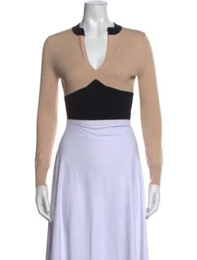 Pre-owned Fleur Du Mal V-neck Long Sleeve Top In Black