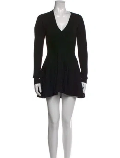Pre-owned Fleur Du Mal V-neck Mini Dress In Black