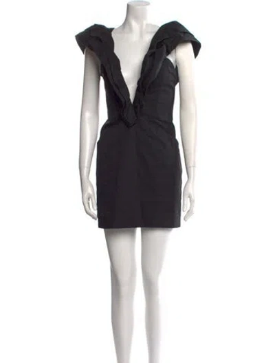 Pre-owned Fleur Du Mal V-neck Mini Dress In Blue