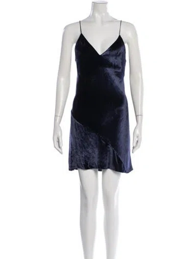 Pre-owned Fleur Du Mal V-neck Mini Dress In Blue