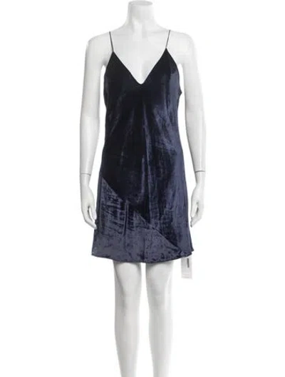 Pre-owned Fleur Du Mal V-neck Mini Dress In Blue