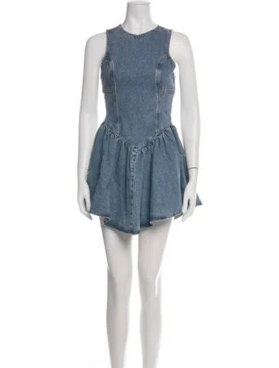 Pre-owned Fleur Du Mal V-neck Mini Dress In Green