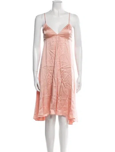 Pre-owned Fleur Du Mal V-neck Mini Dress In Pink
