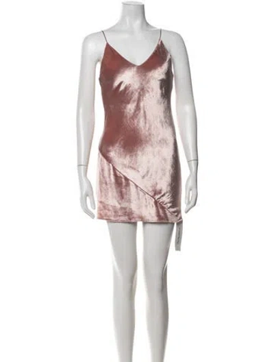 Pre-owned Fleur Du Mal V-neck Mini Dress In Pink