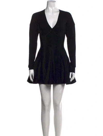 Pre-owned Fleur Du Mal V-neck Mini Dress W/ Tags In Black