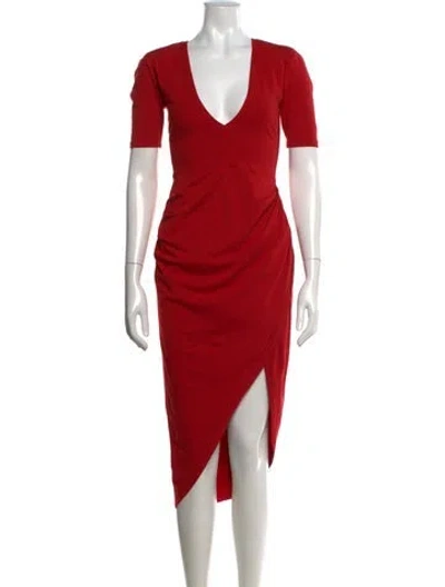 Pre-owned Fleur Du Mal V-neck Short Sleeve Top In Red