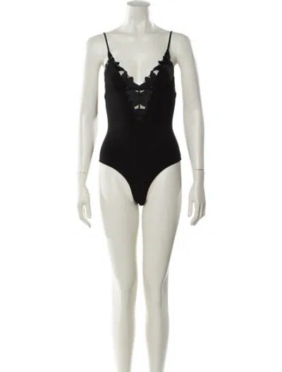 Pre-owned Fleur Du Mal V-neck Sleeveless Bodysuit In Neutral