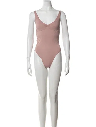 Pre-owned Fleur Du Mal V-neck Sleeveless Bodysuit In Neutrals