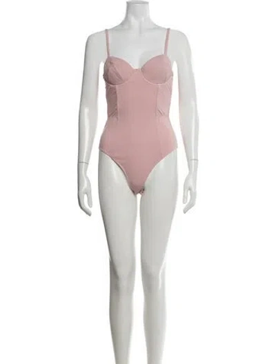 Pre-owned Fleur Du Mal V-neck Sleeveless Bodysuit In Pink