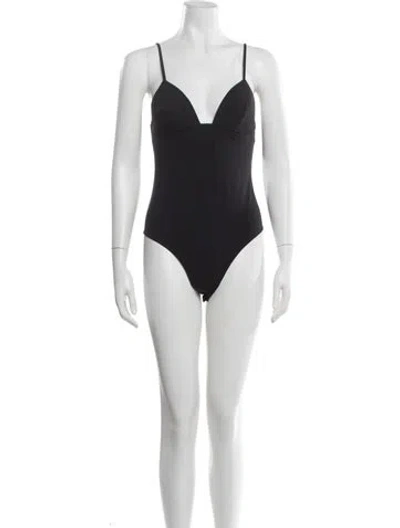 Pre-owned Fleur Du Mal V-neck Sleeveless Bodysuit W/ Tags In Black
