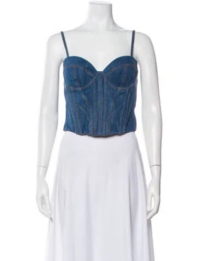 Pre-owned Fleur Du Mal V-neck Sleeveless Crop Top In Black