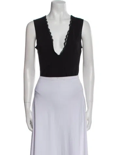 Pre-owned Fleur Du Mal V-neck Sleeveless Crop Top In Black