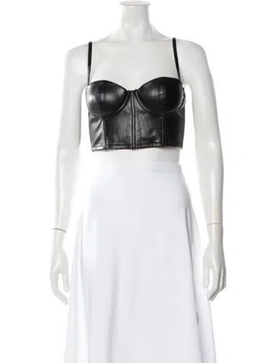 Pre-owned Fleur Du Mal V-neck Sleeveless Crop Top In Black