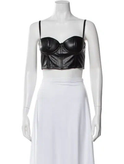 Pre-owned Fleur Du Mal V-neck Sleeveless Crop Top In Black