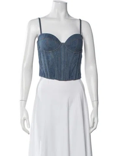 Pre-owned Fleur Du Mal V-neck Sleeveless Crop Top In Black