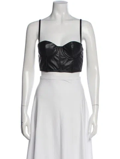 Pre-owned Fleur Du Mal V-neck Sleeveless Crop Top In Black