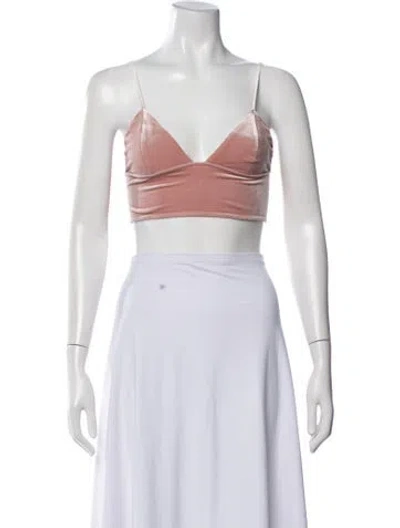 Pre-owned Fleur Du Mal V-neck Sleeveless Crop Top In Silver