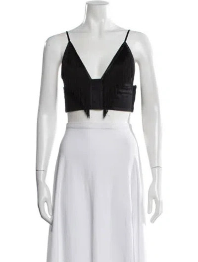Pre-owned Fleur Du Mal V-neck Sleeveless Crop Top In White