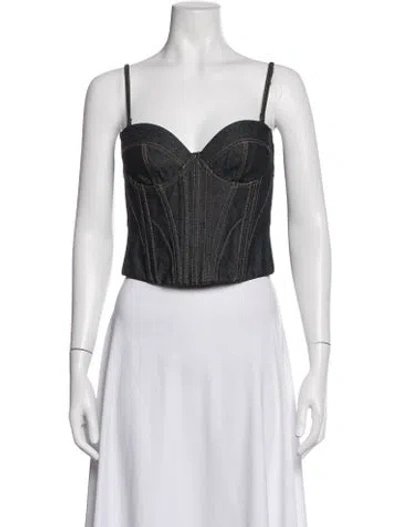 Pre-owned Fleur Du Mal V-neck Sleeveless Crop Top In White