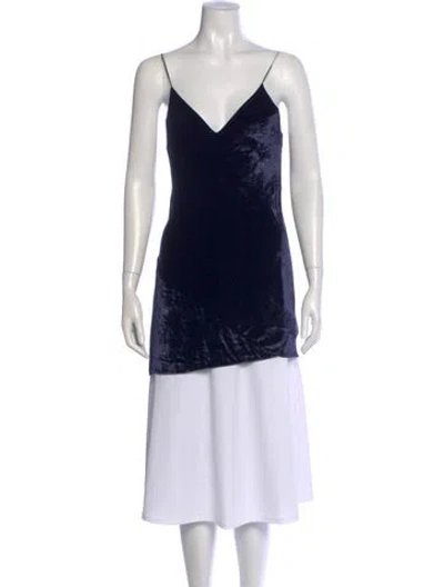 Pre-owned Fleur Du Mal V-neck Sleeveless Top In Blue