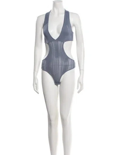 Pre-owned Fleur Du Mal V-neck Sleeveless Top In Blue