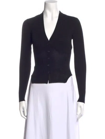 Pre-owned Fleur Du Mal V-neck Sweater In Black
