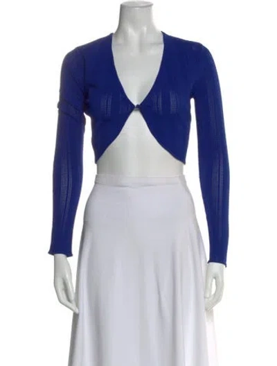 Pre-owned Fleur Du Mal V-neck Sweater W/ Tags In Blue