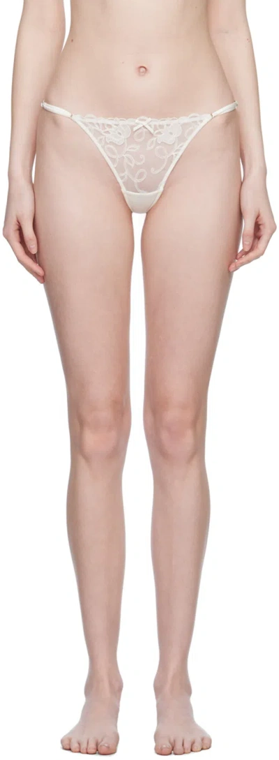 Fleur Du Mal White Bella Thong In 0300 Ivory