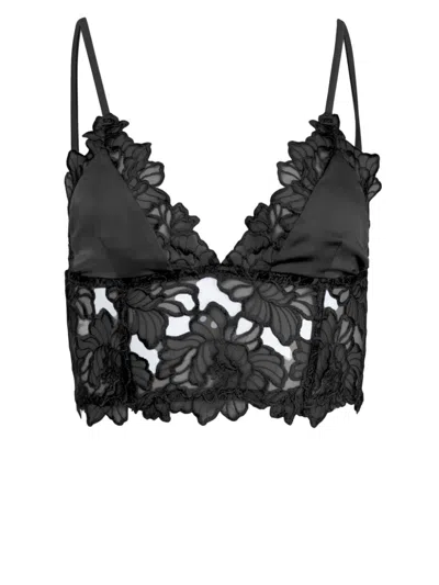 FLEUR DU MAL WHITNEY EMBROIDERED LONGLINE TRIANGLE BRA