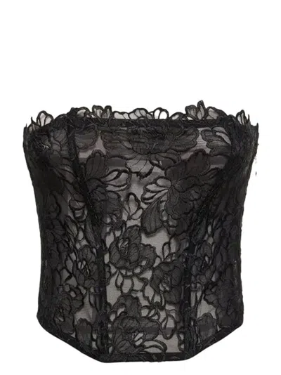Fleur Du Mal Whitney Corset Top In Black