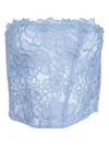 Fleur Du Mal Whitney Embroidery Corset Top In Blue