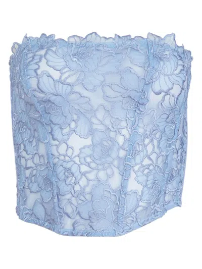 FLEUR DU MAL WHITNEY EMBROIDERED CORSET TOP