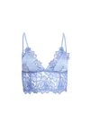 Fleur Du Mal Whitney Embroidery Longline Triangle Bra In Horizon
