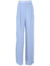 Fleur Du Mal Silk Georgette Wide-leg Trousers In Blue