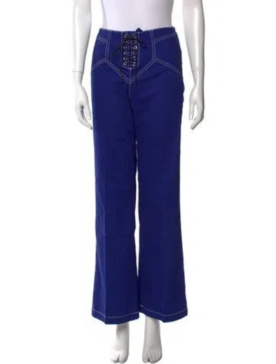 Pre-owned Fleur Du Mal Wide Leg Pants In Blue