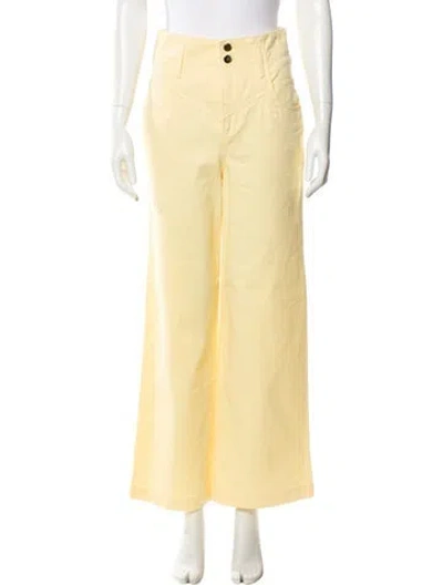 Pre-owned Fleur Du Mal Wide Leg Pants In Yellow