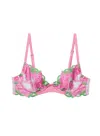 Fleur Du Mal Strawberry-motif Panelled Bra In Pink Cadillac